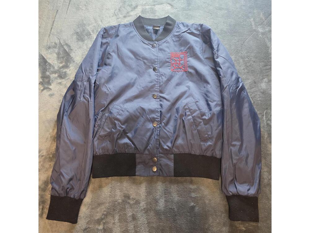 Disney BAYMAX Big Hero 6 Nylon Bomber Jacket Juniors Youth Sz M Navy Blue